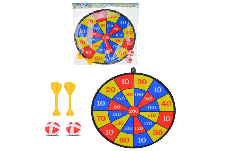 Дартс арт. 361-C3 (240шт/2) 3 м'ячики,2 дротики з липучкою пакет. 32 см