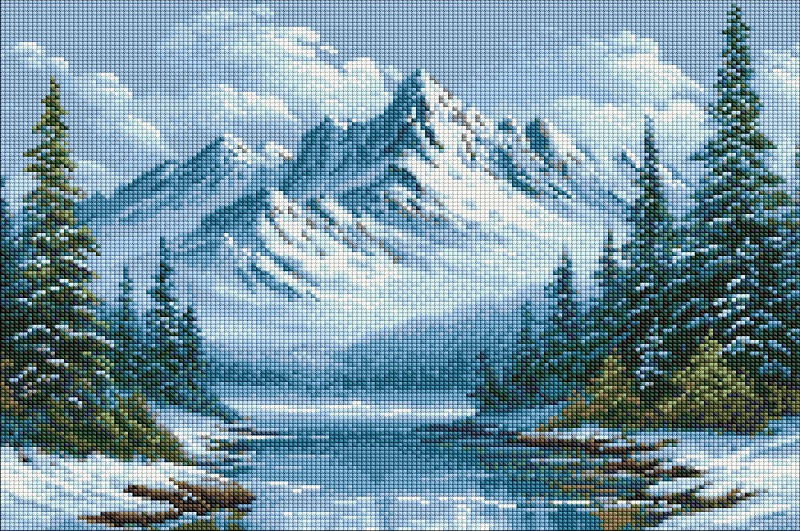 Набір з алмазною мозаїкою Морозне дихання лісу" 40х50см  AMO20012"