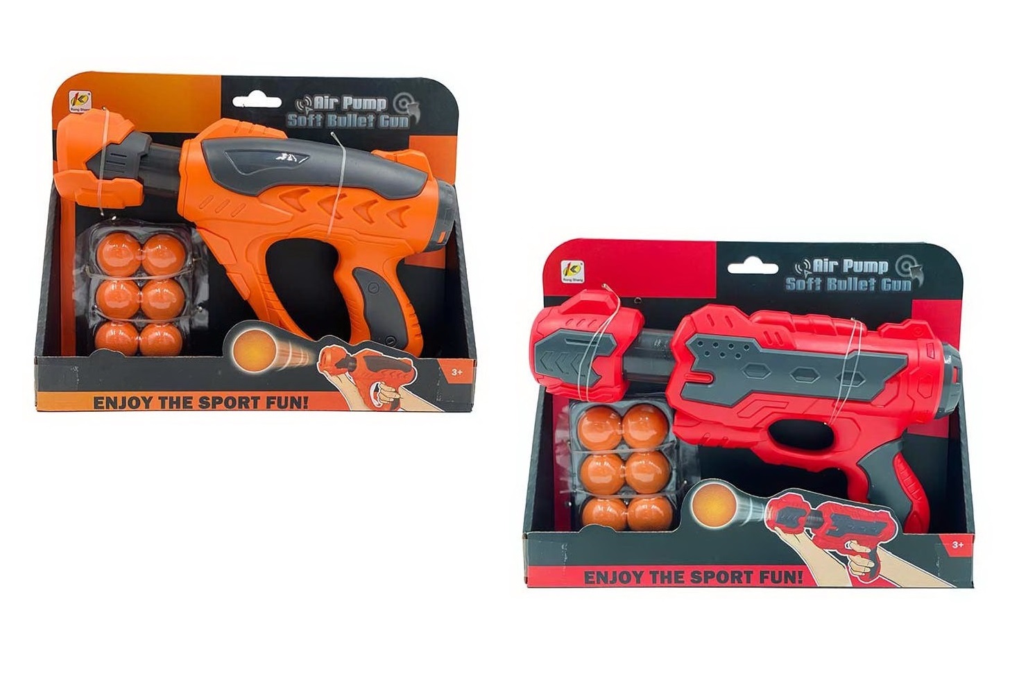 Зброя помпова арт. 912/913 (72шт/2) 2 кольори, поролонові кульки, короб. 26,8 * 20,9 * 6см