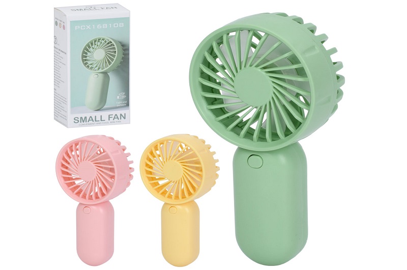 Вентилятор MK 5805 (72шт) 14см, ручний/портативний, 3 кольлори, на бат-ці, в кор-ці, 7,5-14-4см