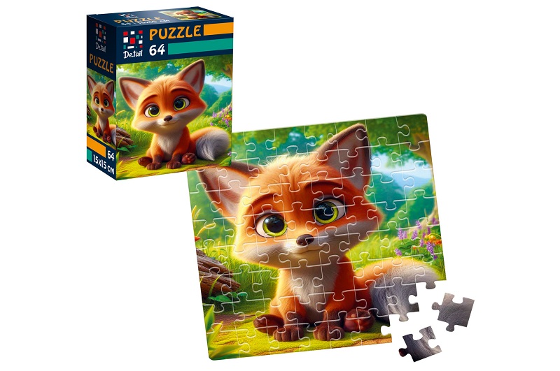 Пазли De.tail. Допитливе лисеня. 64 деталі DT1234-07 (укр)