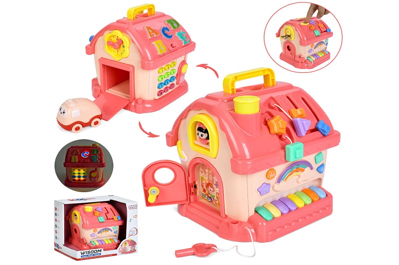 Гра 216 (6шт) музичний будинок, бізібудинок, 20-21-19см, навчальний (літери, цифри), музика-звук(анг