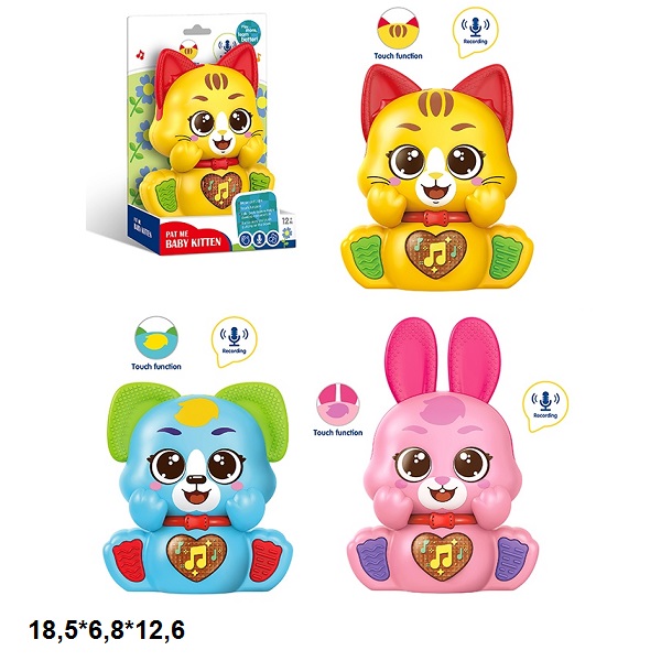 Тваринки O-13802/13801/13803 батар.муз.світ.кор.18,5*6,8*12,6 /96/