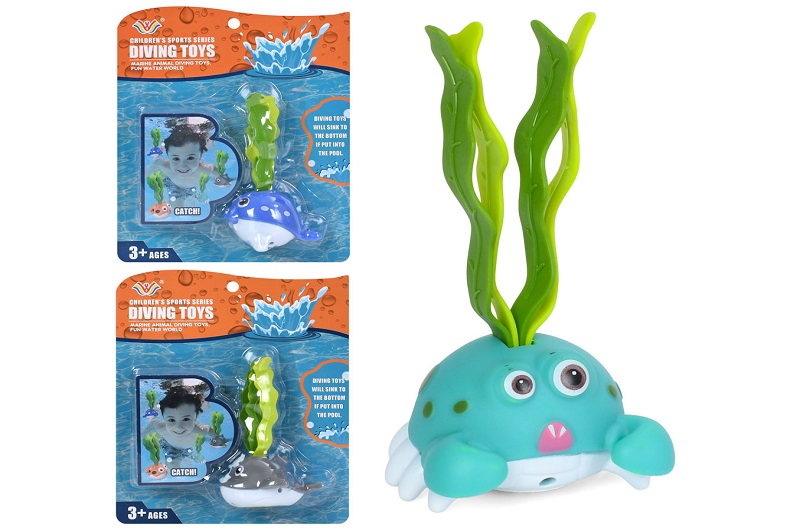 Іграшка для плавання 777-752BCD (48шт) морський мешканець, 13см, 3 види, на листі, 18,5-23-6см