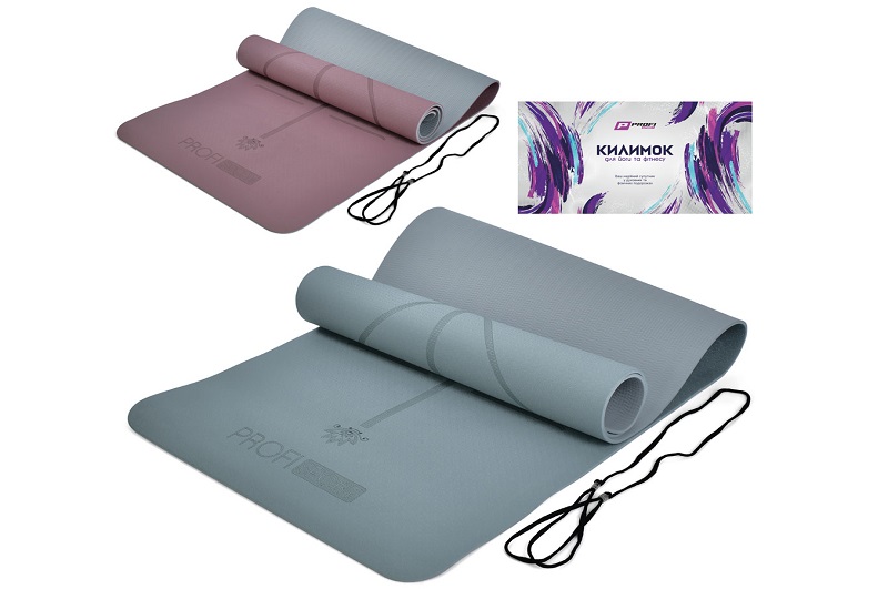 Йогамат MS 0613-MIX-3 (12шт) для йоги/фітнесу, TPE, 183-61см, 6мм, двокольоровий,  MS 0613-29 мікс (