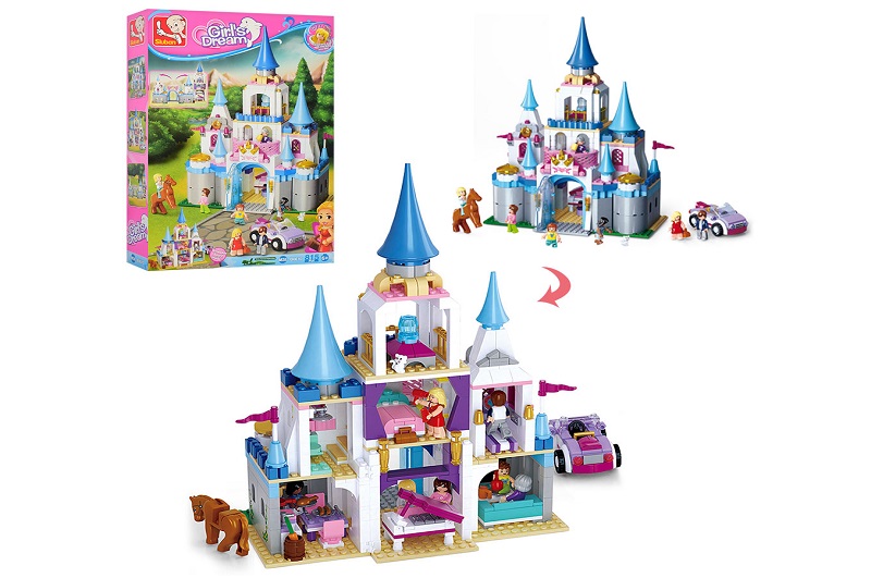 Конструктор SLUBAN M38-B0610 (6шт) Рожева мрія,замок принцеси,фігурки,815дет,в кор,38-57-9см