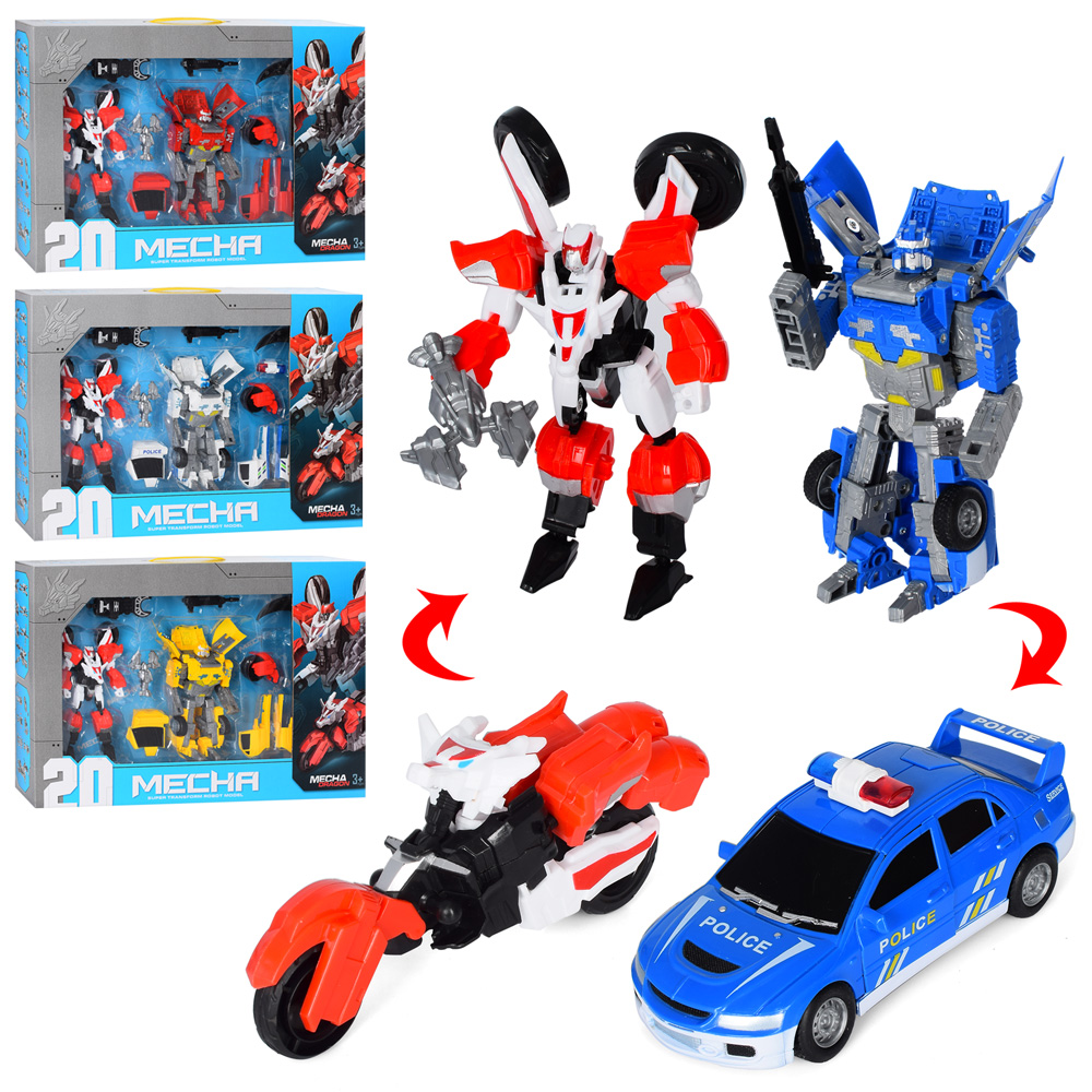Трансформер A5563-40-40A (24шт) робот + транспорт 15см, 2шт, 2 види по 2 кольори, кор, 47-31-7см