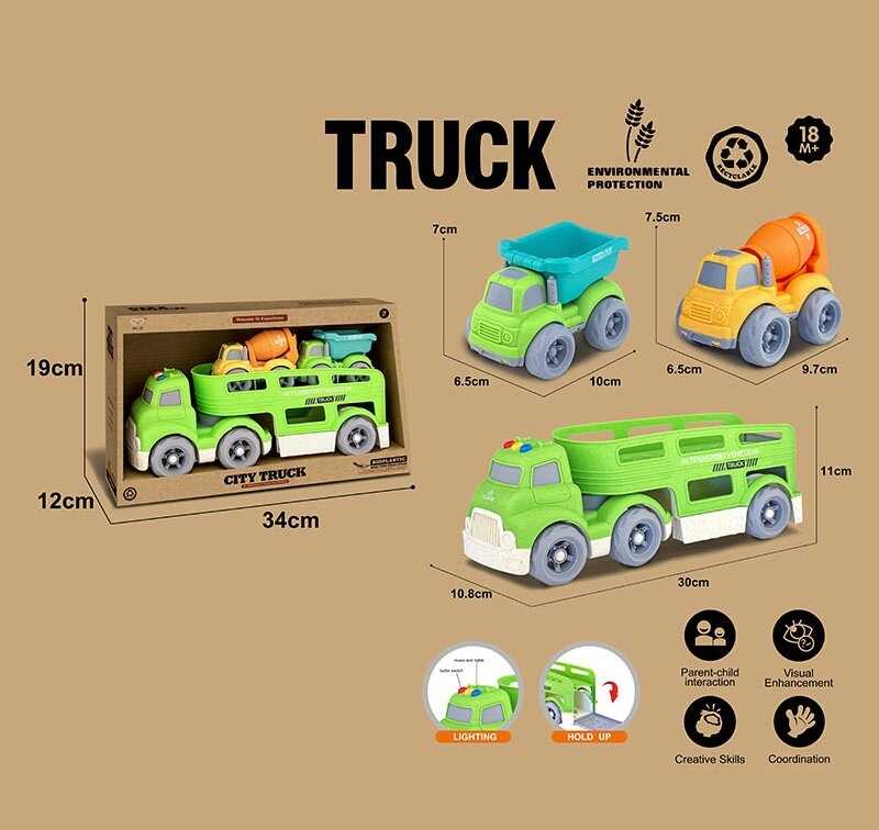 Трейлер 921-12 (36/2) підсвічування, кумедні звуки, мелодії, звуки транспорту, довжина 30 см, 2 спец