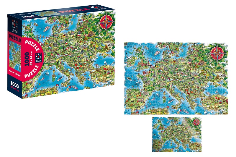 Пазли De.tail. Мапа Європи. 1000 деталей DT1000-16