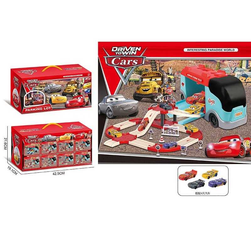 Трек 111-190 E (24/2) 4 машинки, запускачі, муляжі оточення, в коробці