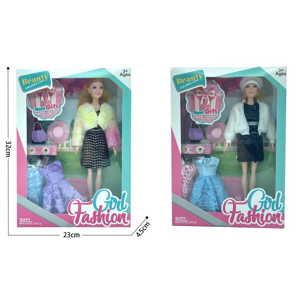 Лялька 2123 (36шт) 30см, плаття, сумка, капелюх, 2 види, в кор-ці, 23-32-4,5см