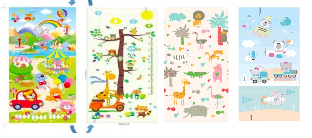 Ігровий термо килимок двохстор. арт. C1014 (10шт)складний, матеріал XPE, 200*180*1см 2 види, в сумці