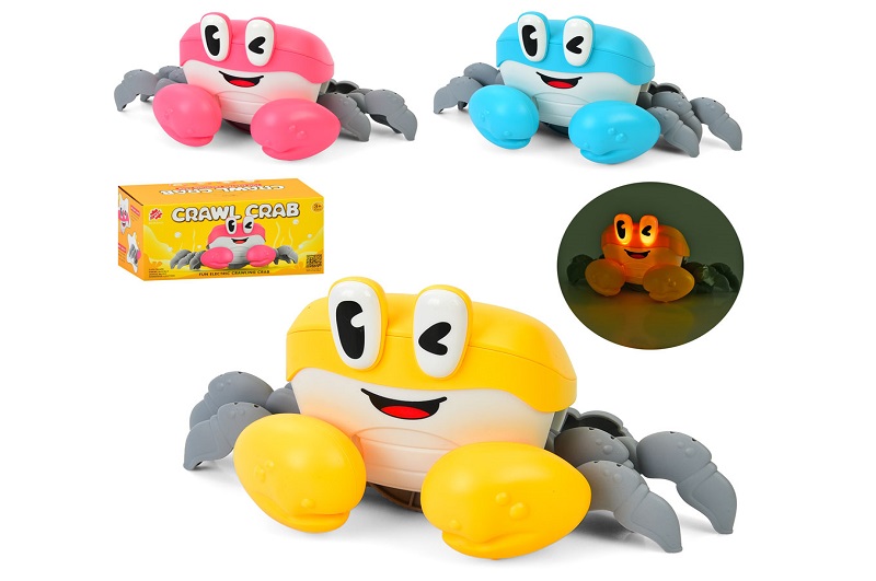 Музична іграшка S-003A (36шт) краб, 22,5см, музика, ходить/танцює, 3 кольори, на бат-ці, в кор-ці, 2