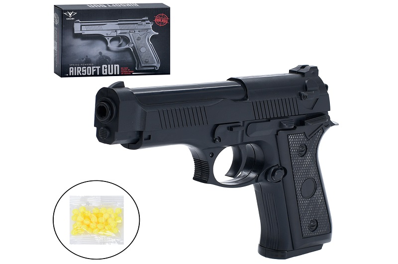 Пістолет 038 (60шт) 20см, пластикові кулі, в кор-ці, 20,5-14-4см