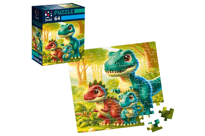 Пазли De.tail. Веселі динозаврики. 64 деталі DT1234-21(укр)