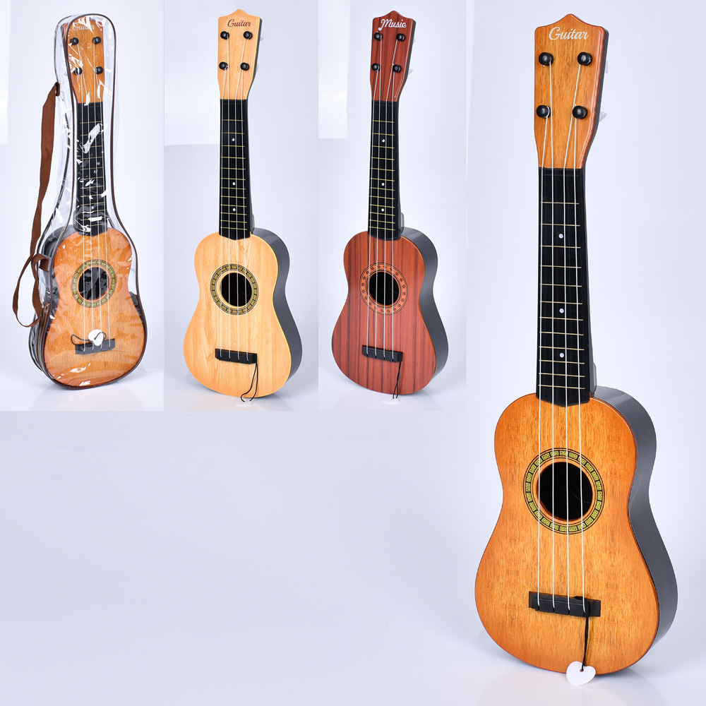 Гітара 368-3C (60шт) 54см, 4 струни, медіатор, 3 кольори, у чохлі, 55-17-6см