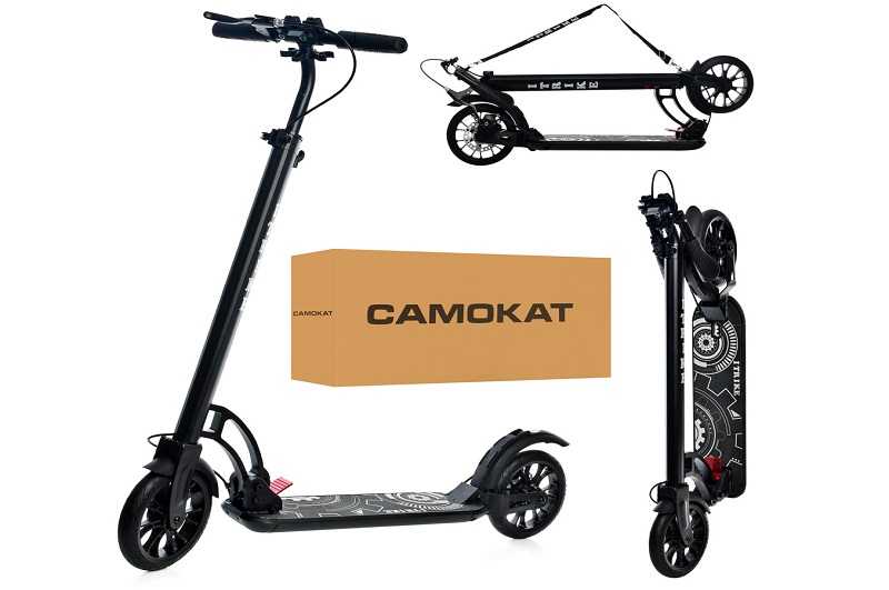 Самокат SR 2-080-B (1шт) алюм,2колесаПУ200мм,кермо90-110см,підніжка36-14см,замок,диск.гальмо,складан