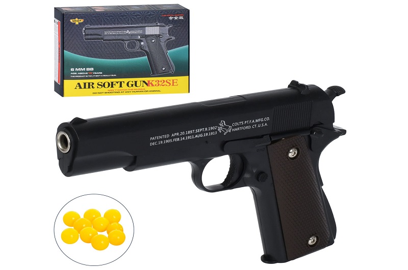 Пістолет K32SE (24шт) 22см, пластикові кулі, в кор-ці, 24-17-4,5см