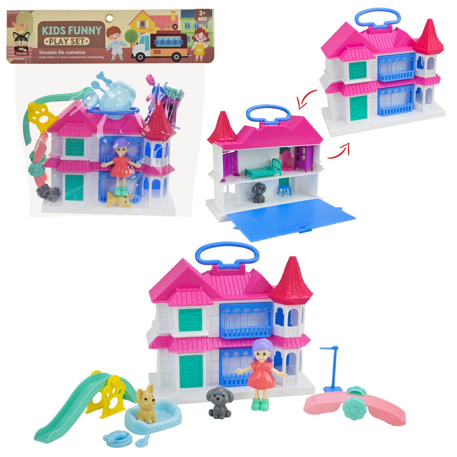 Будинок арт. HY8988-A12 (80шт/2)   ляльки, меблі, тваринки, аксес пакет 28*40*13