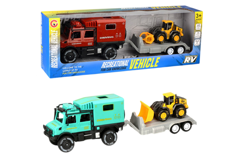 Автовоз 9892-11 інерційний, з трактором, в коробці р.41x9x14,5 см