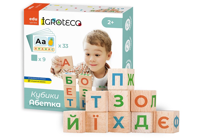 Дерев'яні кубики Українська Абетка" Ігр0699"