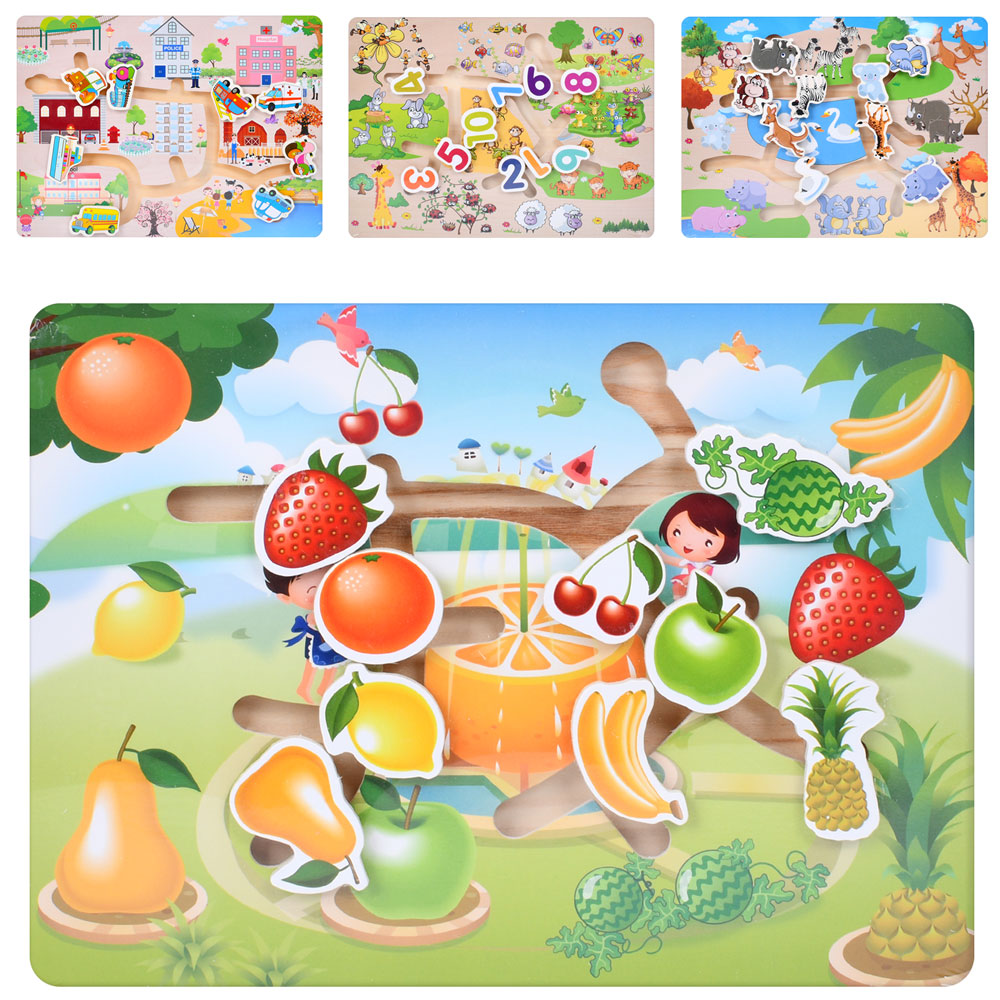 Дерев'яна іграшка Лабіринт MD 0817 (50шт) 4 види, 1 ящик-1 вид, у пакеті, 30-22,5-2,5см