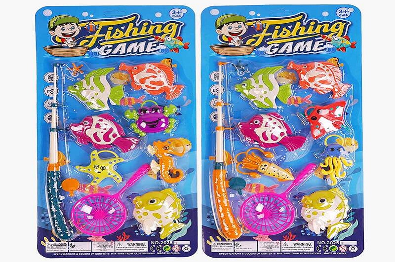 Риболовля 2025-3 (96/2) 2 види, на гачках, магнітна, 7 рибок, 1 вудка, сачок, на листі