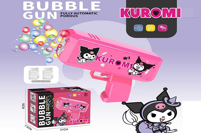 Пістолет з мильними бульбашками 889-8 (60) автоматичне видування бульбашок, на батарейках, 2 пляшечк