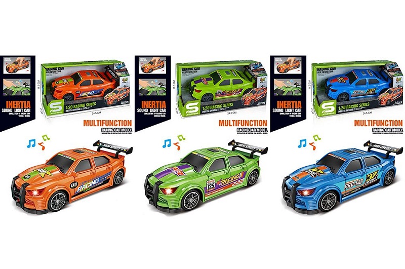 Машина JS167A-7B-67 (24шт) інерція, 19см, 1:20, музика, звук, світло, гумові колеса, 3 види, на бат(