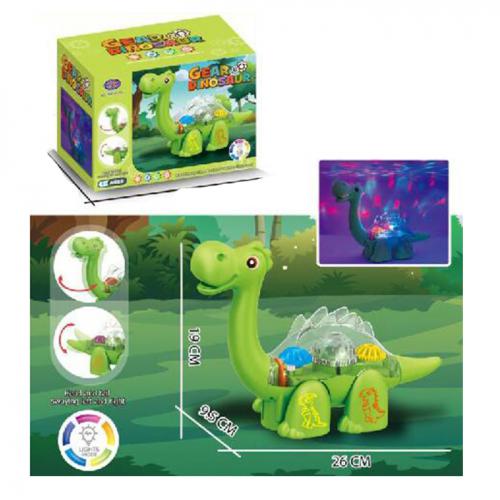 Динозавр NR617-205 (48шт) 26см, музика, світло, їздить, шестерні, рухливі деталі, на бат-ці, в кор-ц