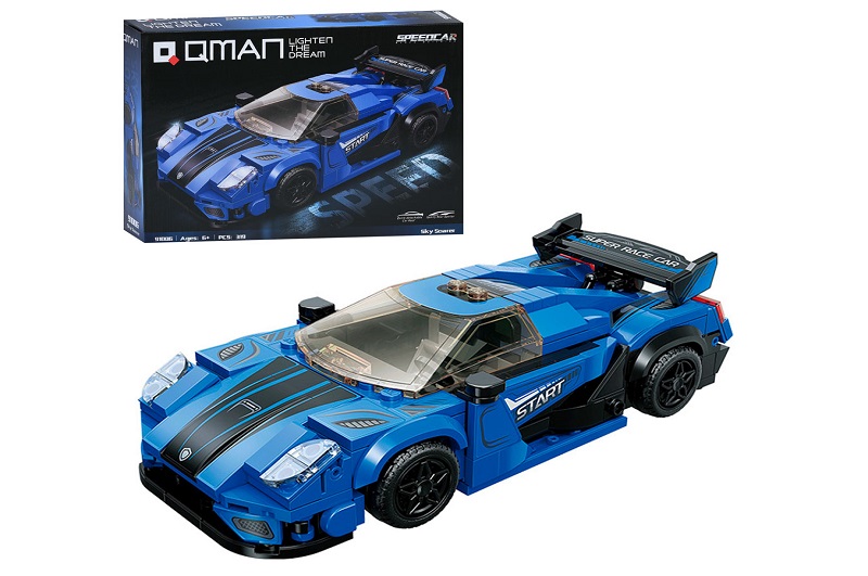 Конструктор Qman 91006 (18шт) гонка, машина, 16,3-7,4-4,8см, 319дет, в кор-ці, 35-25-6,5см