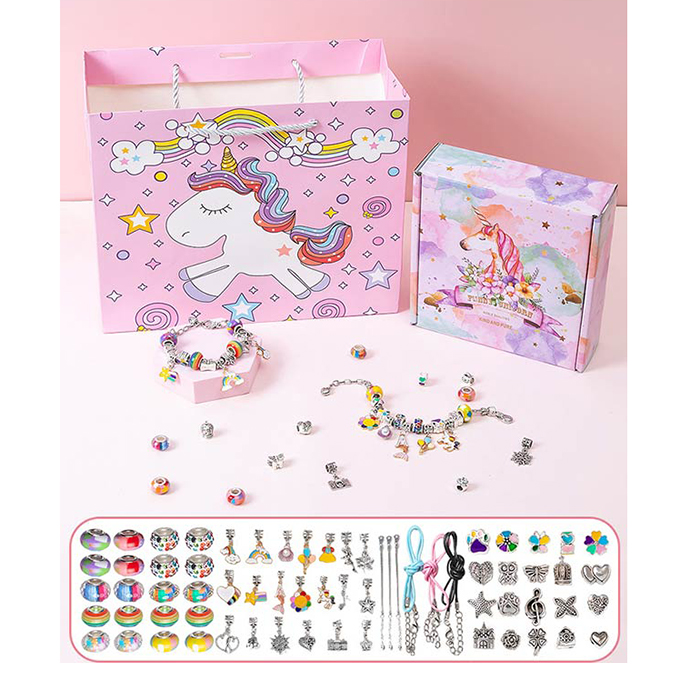 Бісер DLS-1135 (24шт) намистини, підвіски, браслети, пластик+метал, в кор-ці 15,5-15,5-5см, подарунк