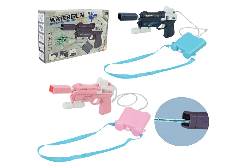 Водяний пістолет арт. W-Y10, 2 кольори, електричний на акум. батарейках, у короб. 30*20 см.