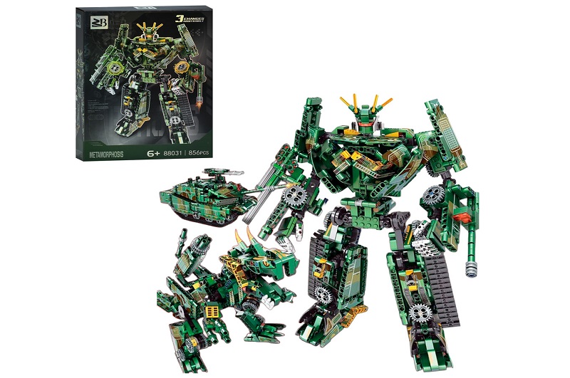 Конструктор 88031A (12шт) 3в1(робот, динозавр, танк), 856дет, в кор-ці, 29,5-40,5-9,5см