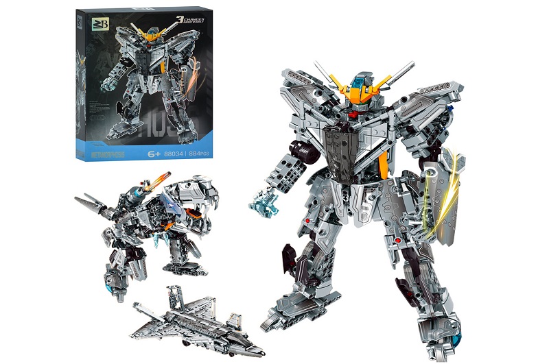 Конструктор 88034A (12шт) 3в1(робот, динозавр, літак), 884дет, в кор-ці, 29,5-40,5-9,5см