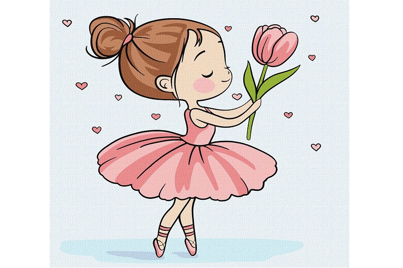 Картина по номерах для дітей Весняна балерина" 25х25см  KHO1240"