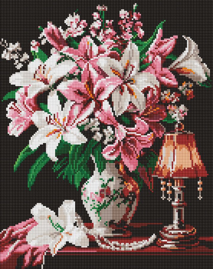 Набір з алмазною мозаїкою Витончені лілії" 40х50см  AMO20026"