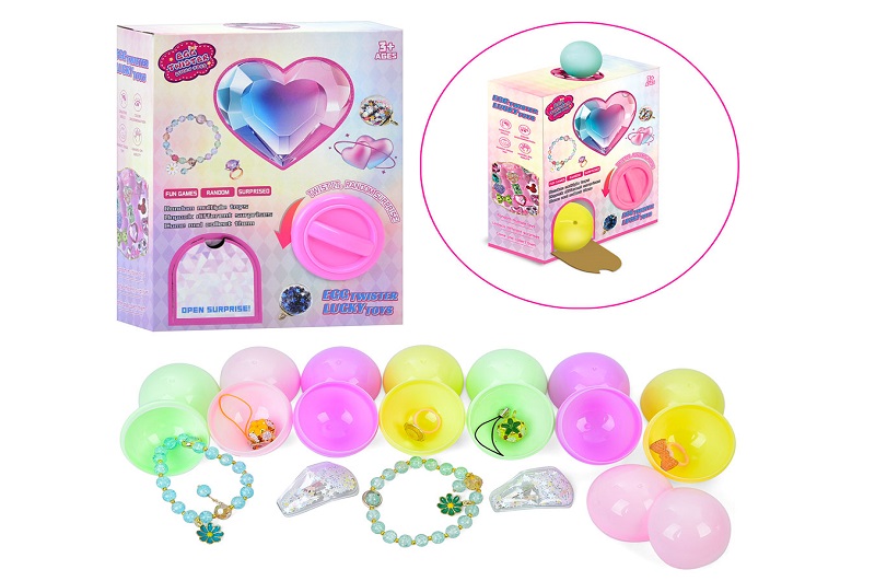 Набір для творчості 99038D (36шт) кулі з сюрпризом, намистини, підвіски, каблучка, браслет, в кор-ці