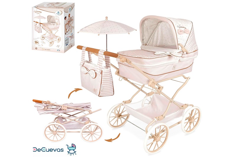 Коляска 82078 (3шт) для ляльки,90-40-в90см,  класика, сумка, корзина, парасолька, метал, в кор-ці, 4