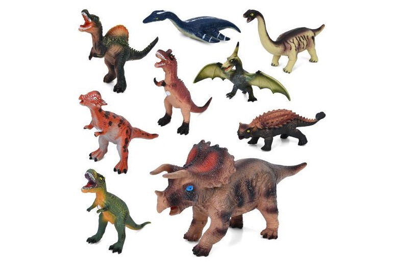 Фігурка P577-46 (54шт) динозавр, від 29см до 35см, звук, 9 видів, бат(табл), від 29-14-9см