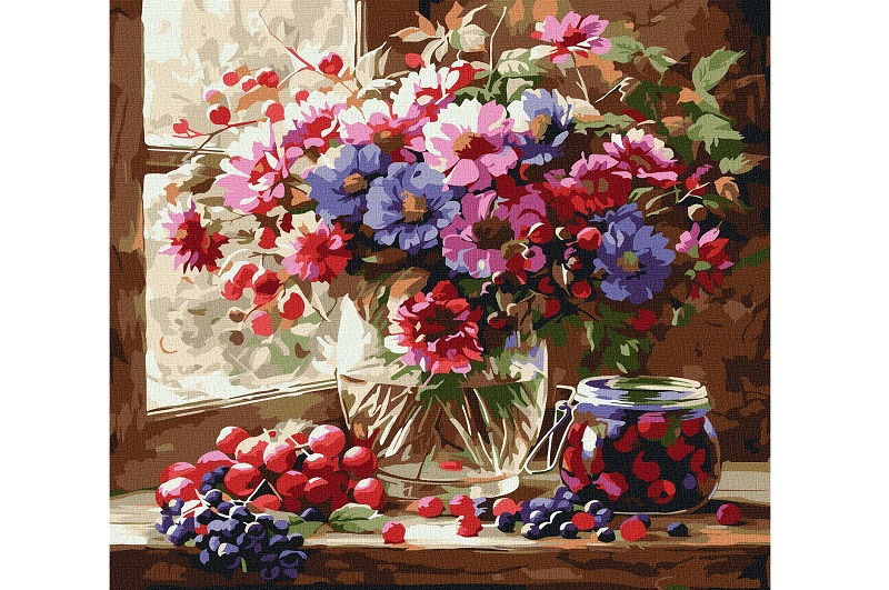 Картина по номерах Букет і фрукти" 40х40см  KHO5728"