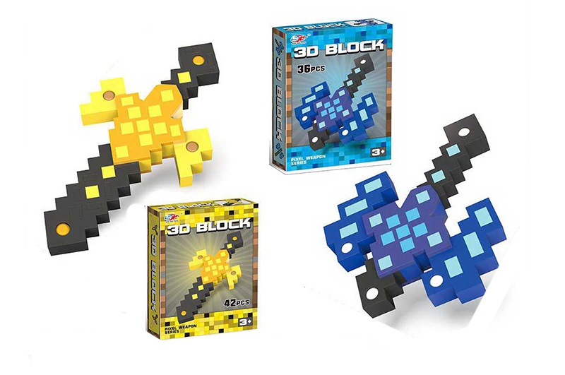 Меч SY1057-58 (72шт) MK, EVA, розібраний, зроби сам, 2 види (36дет, 42дет), в кор-ці, 22-28-5см