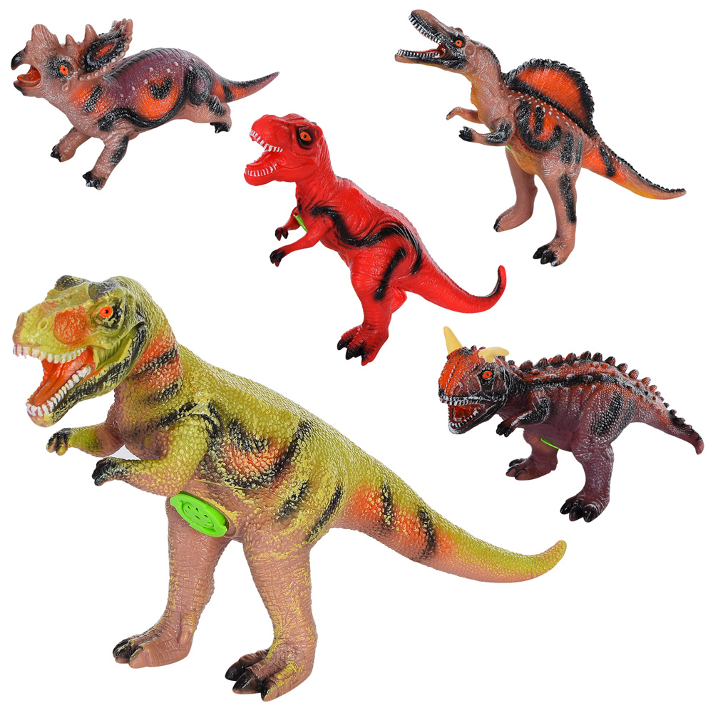 Фігурка 663 (54шт) динозавр, від 30см до 37см, звук, 5 видів, бат-таб, у кульку, 30-13-13см
