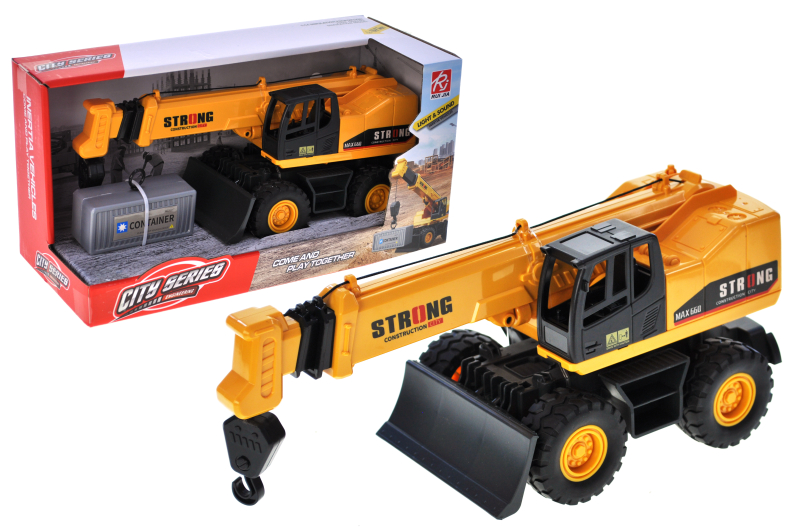 Екскаватор інерційний RJ9812A з краном, озвучений, зі світлом, в коробці р.35,5x17,5x15 см YG Toys