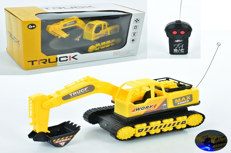 Екскаватор 0507-12 (48шт) р/к, 18см, світло, рухливий ковш, на бат-ці, в кор-ці, 23,5-13-12,5см