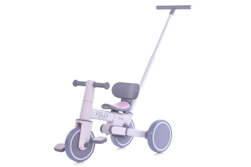 Велосипед дитячий El Camino FOLDI ME 1202 Lavender (1шт) 3в1, 3 кол. EVA 8д., батьківська ручка, буз