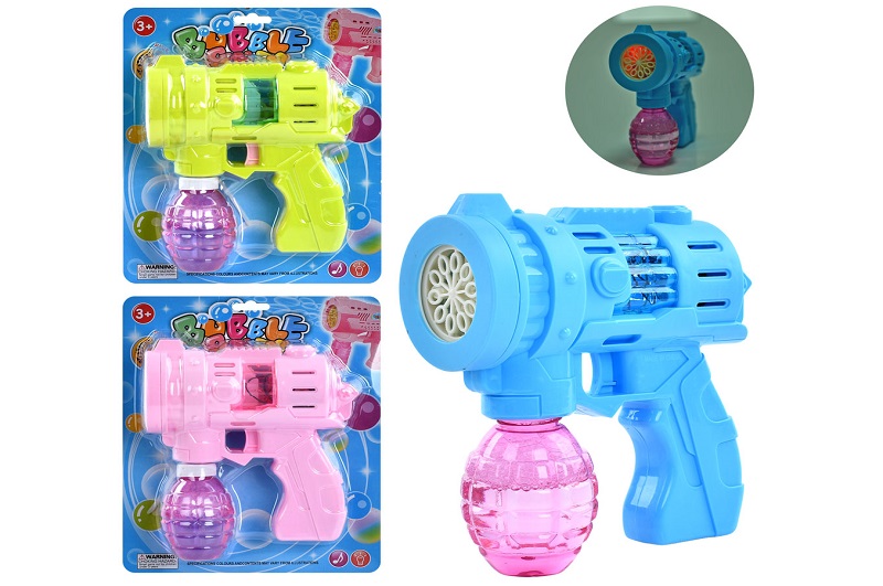 Мильні бульбашки 2088-32 (36шт) пістолет/бластер, 17см, музика, світло, запаска 8,5см, 3 кольори, на