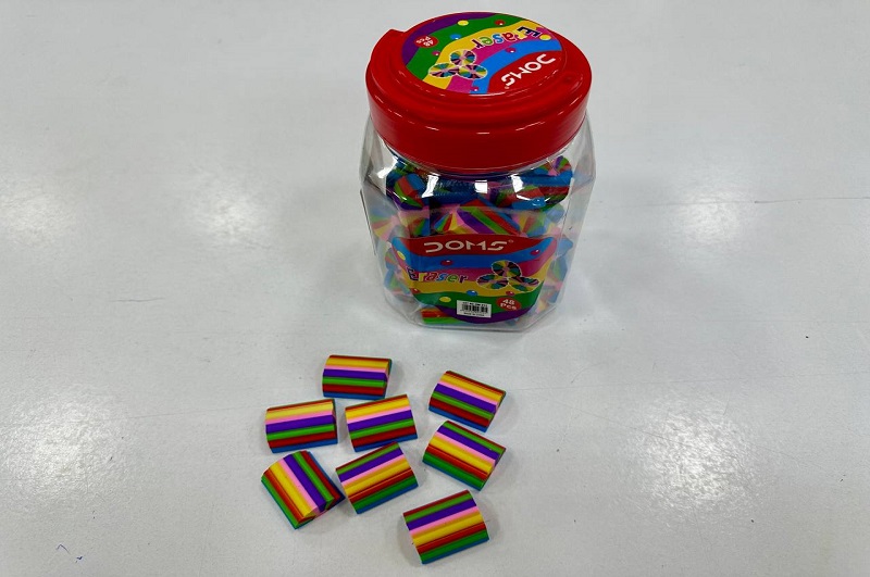 Ластик фігурний DM913 Веселка в банці(48) УПАК48шт