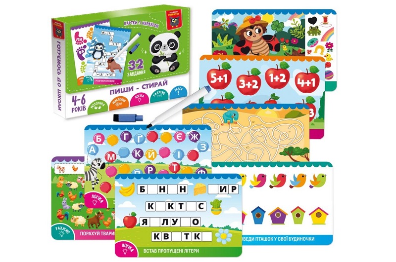 Гра розвиваюча Vladi Toys картки пиши-стирай Панда" VT5010-42"