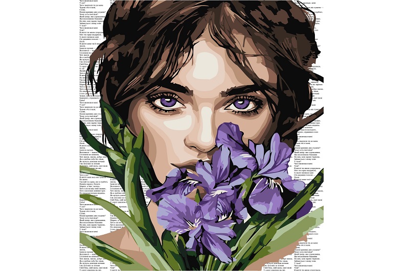 Картина по номерах Барвиста поезія: Фіолетові іриси" 40х50см  KHO8593"